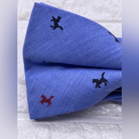 Skinny Tie Madness - Men’s Bow Tie Blue Multicolor Animal Print SKM858 - Picture 2 of 7